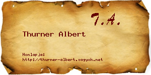Thurner Albert névjegykártya